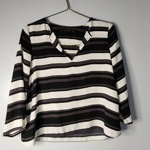 ZARA Ladies womens striped blouse top Size XS